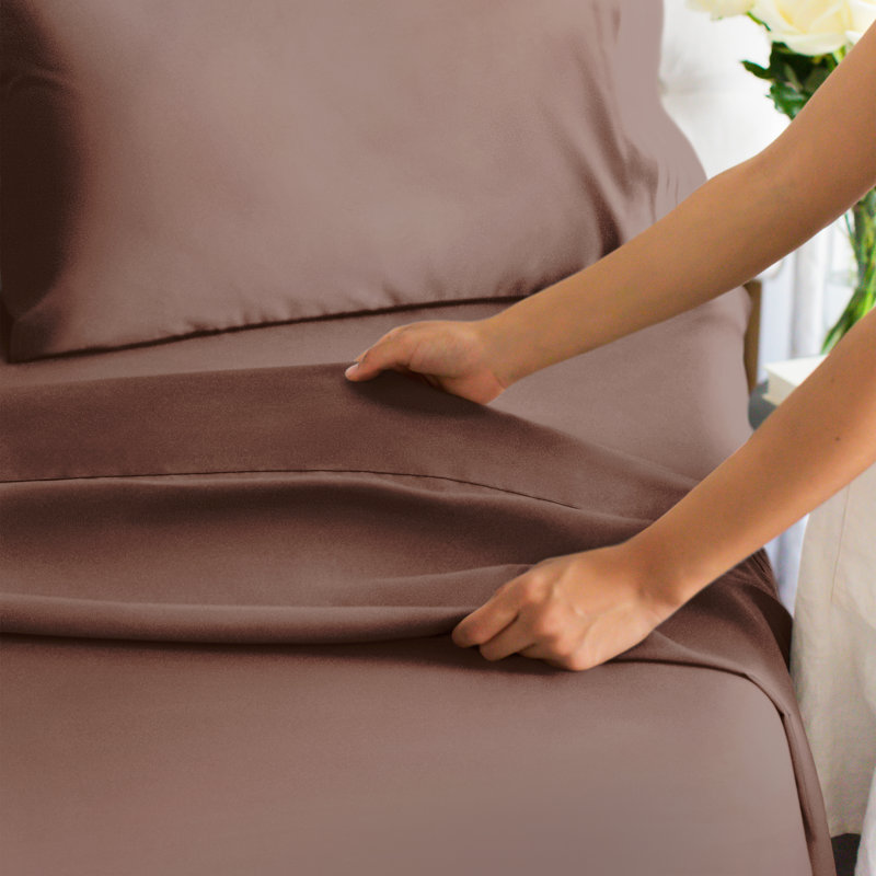 Premium Cooling, Soft & Wrinkle Free Sheet Set - Ultra Soft & Premium Hotel Luxury Bed Sheet Set, Brown