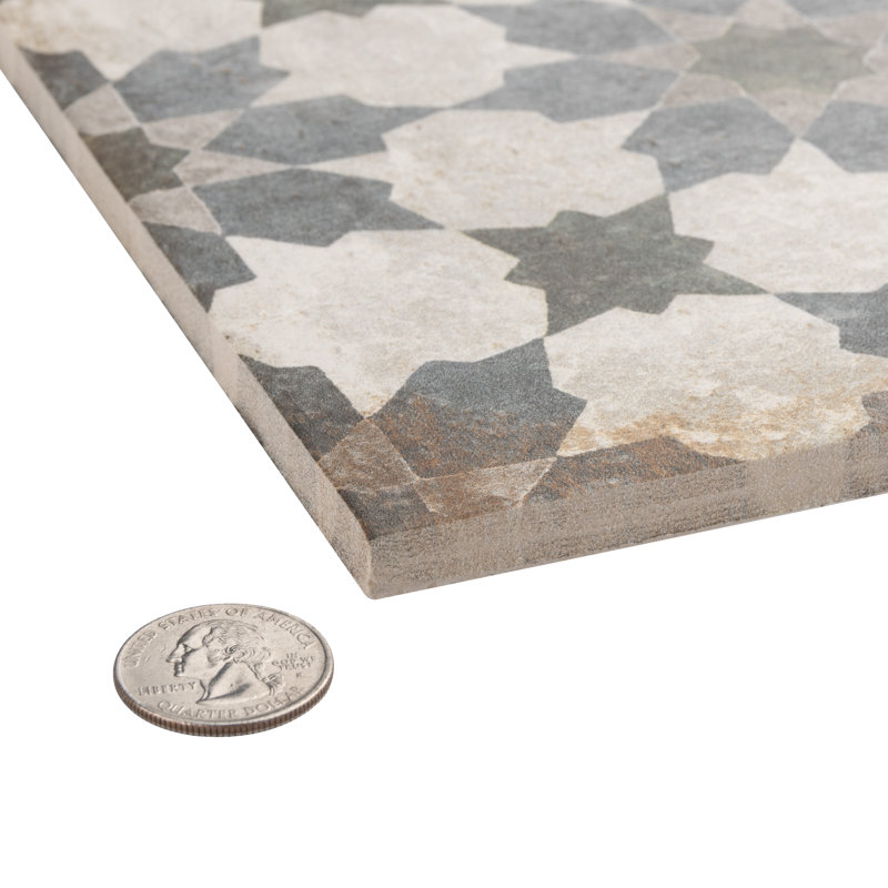DAnticatto Decor 9" x 9" Porcelain Patterned Wall & Floor Tile