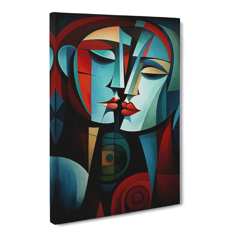 Lovers Cubism No.2 - No Frame Print, 76cm H x 50cm W x 3cm D