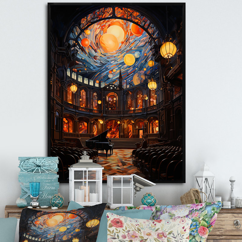 Latiya - Hall of II - reproduction sur toile, H 32 po x l 16 po x P 1 po, Cadre flottant noir