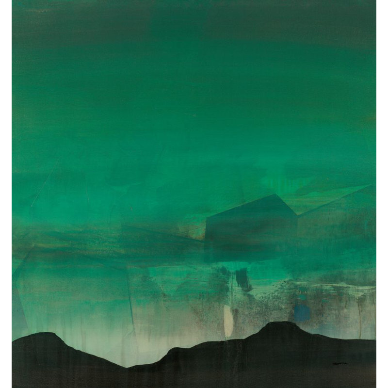 Marfa Print by Sarah Stockstill, Brush Gel, 50" H x 47" W x 1.5" D