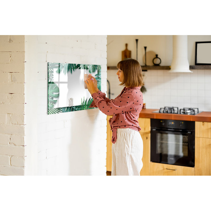 Magnetic Memo Board Whiteboard - 90 x 60 cm - With Marker and Magnets - Tropical leaves