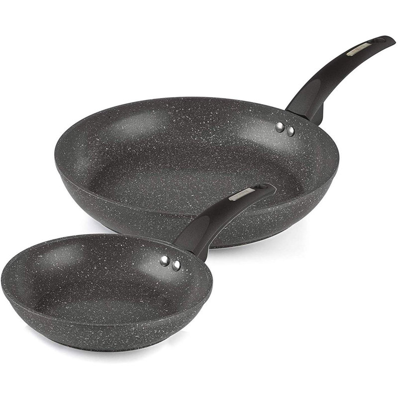 Tower Cerastone T81282X 2 Piece Forged Frying Pan Set with Non-Stick Coating and Soft Touch Handles, 20/28cm, Graphite