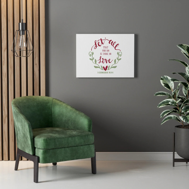 Be Done in Love 1 Corinthians 16:14 1 Piece Wrapped Canvas Wall Art, 28cm H x 36cm W