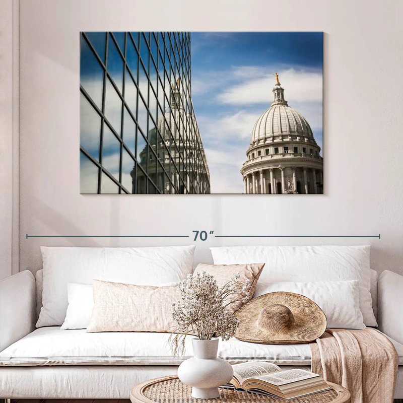 Lilie Wisconsin Capitol Dome Reflection, H 32 po x l 48 po