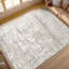 Tapis en viscose noué à la main en blanc / gris-92290897