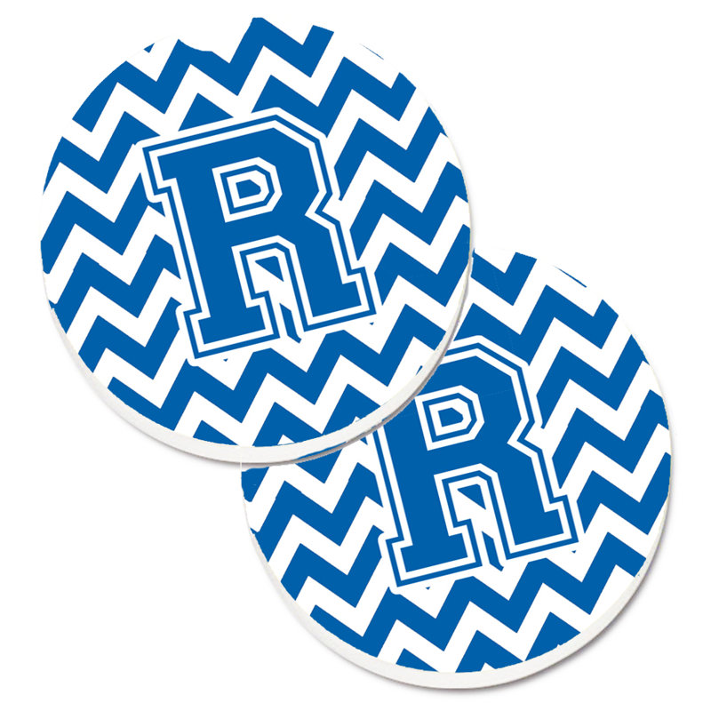 Sous-verre pour voiture, R, Blanc / Bleu