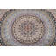 Tapis floral floral en soie bleu 7 x 10