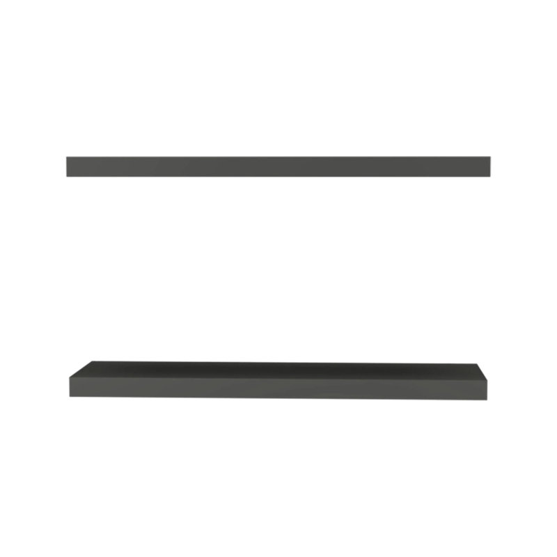 Tablette murale 31,5 pouces de large. Minimaliste pour les ornements. Monté, horizontal, espace de vie, tablette flottante en panneau de particules gris mat, large. Livres et articles. Zone,