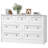 47.6" Farmhouse 7-Drawer White Dresser