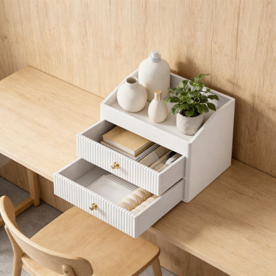 Leather Makeup Organizer With 2 Drawers, Large Capacity 3-Layer Cosmetic Storage Box For Countertop, Vanity, Bathroom, And Bedroom Organization