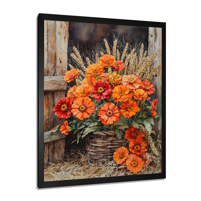 Daugherty - impression sur toile florale, Noir, noir, noir, noir, H 20 po x l 12 po, Reproduction encadrée d'une seule photo