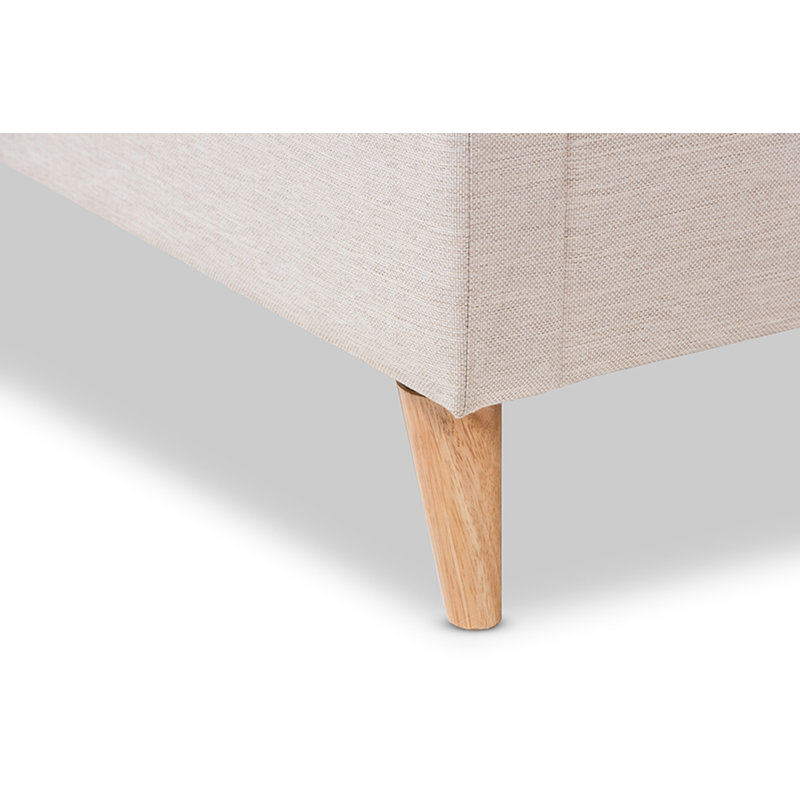 Lit plateforme en tissu d’ameublement Bonner, Beige clair, Grand