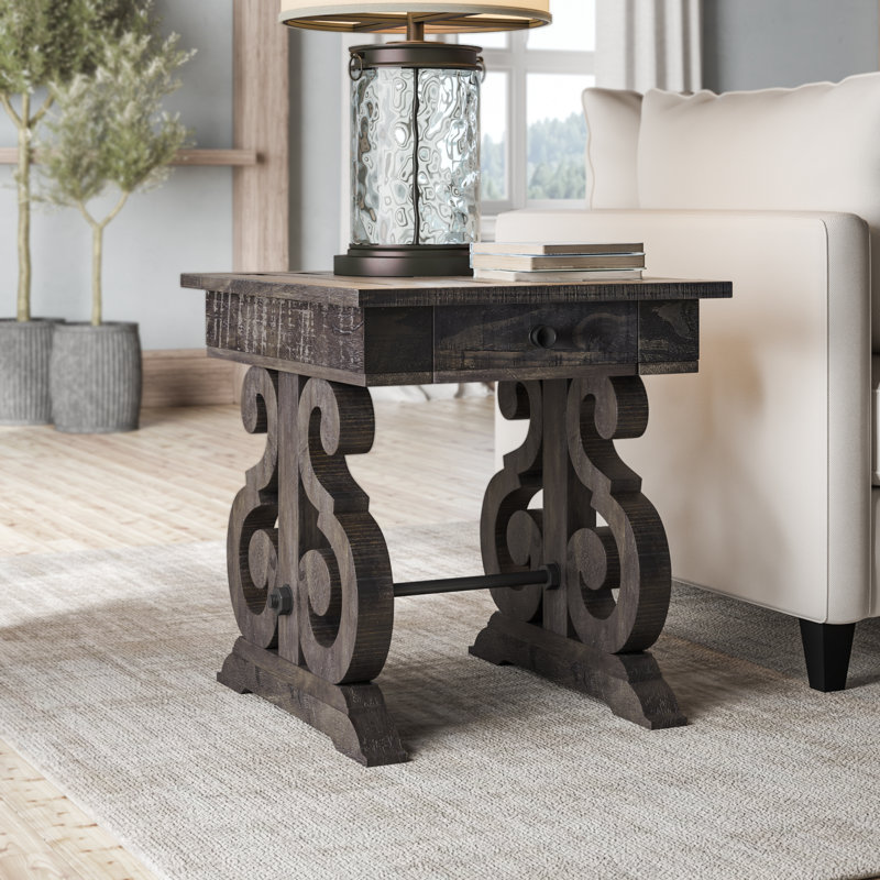 Bethel End Table with Storage, Peppercorn