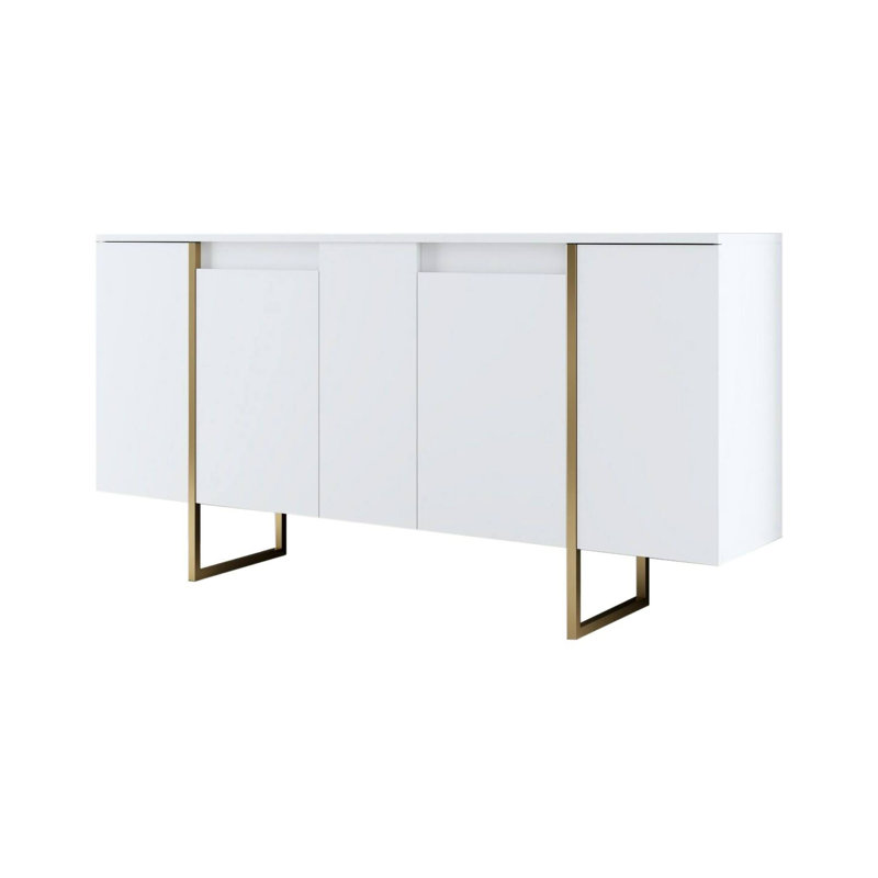 Aanayah 160cm Sideboard, White/Gold