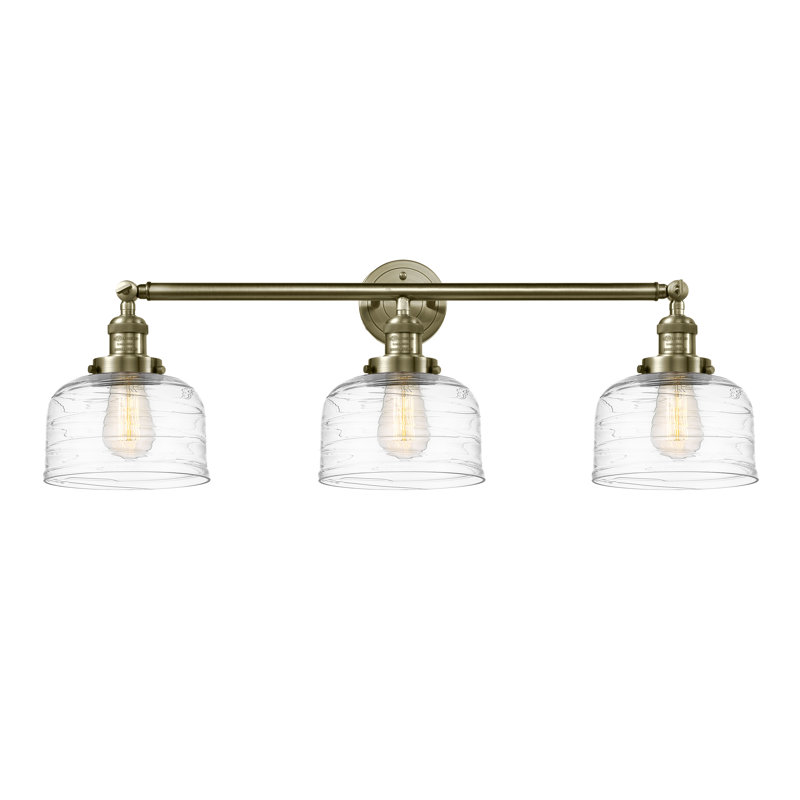 Éclairage pour salle de bain 3 lumières Haracha, Laiton antique, Incandescente