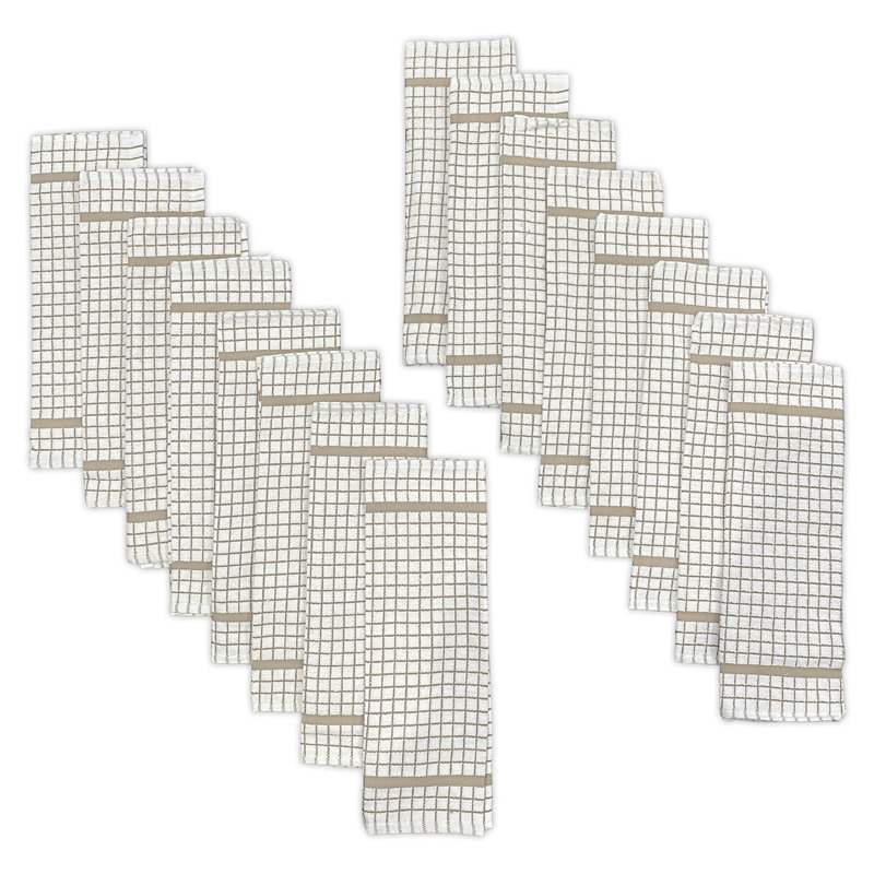 Cotton Checkered Dish Cloth Kitchen Towel, Beige