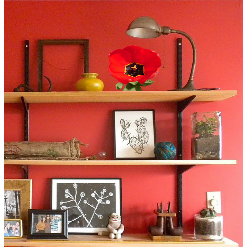 Poppy Plants & Flowers Wall Decal, 10" H x 10" W