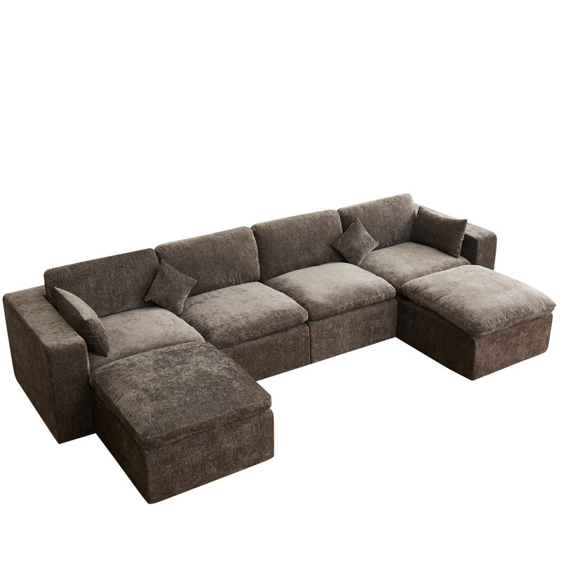 Canapé modulaire Boneless Cloud, 6, Chenille brun