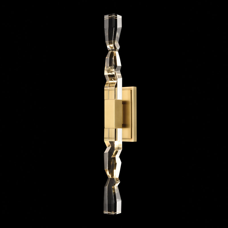 Mamadim Steel LED Wallchiere, Aged Brass, 31.38" H x 4.5" W x 3.88" D