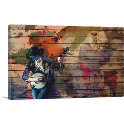 " Musician With Guitar Home Décor " Painting Print