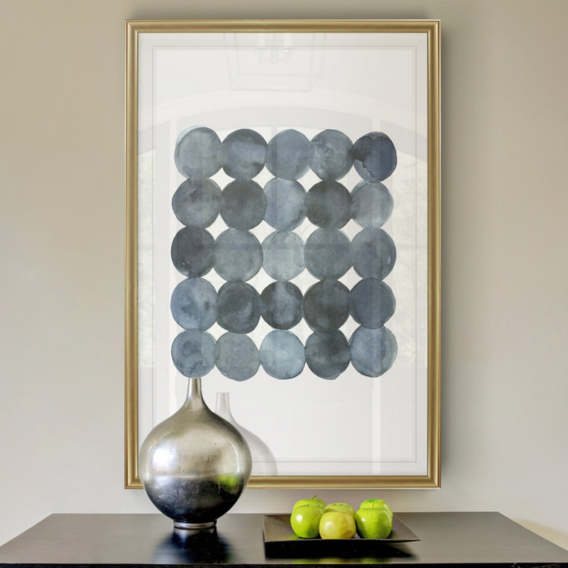 « blue gray density ii »-reproduction d’art sur toile, H 18,5 po x l 24,5 po, Impression encadrée, Gold