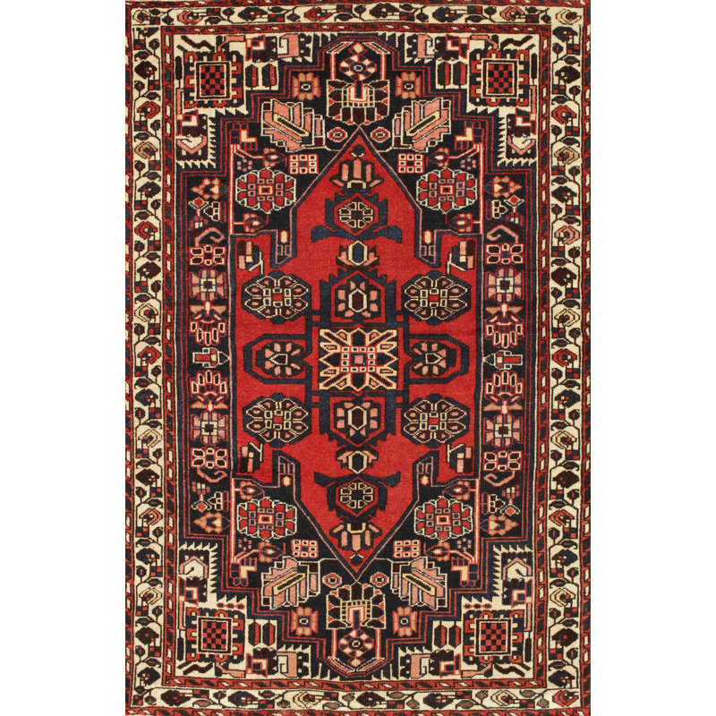 Tapis traditionnel rouge / beige, Rectangle 7 pi x 10 pi