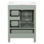 Meuble-lavabo moderne avec lavabo en céramique, porte à fermeture douce, tablette de porte double couche et 3 tiroirs-944290313