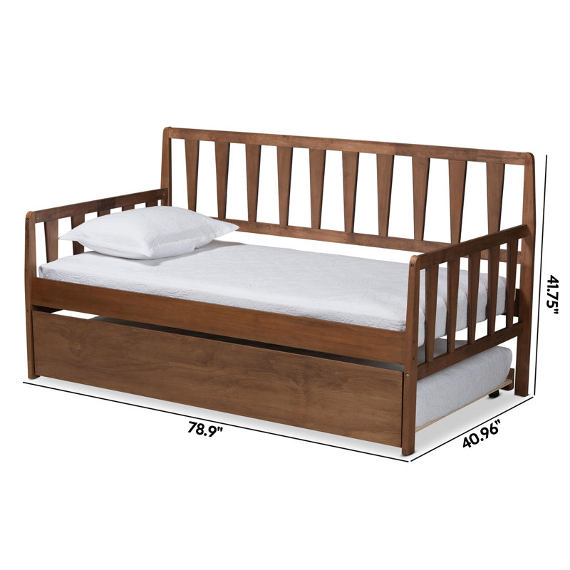 Lit de jour simple en bois massif avec couchette Doyers