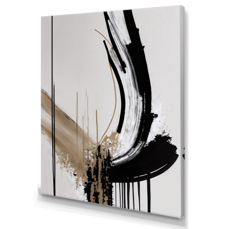 Golden Minimalist Abstract IV - impressions sur toile abstraites, H 20 po x l 12 po x P 1 po, Toile tendue