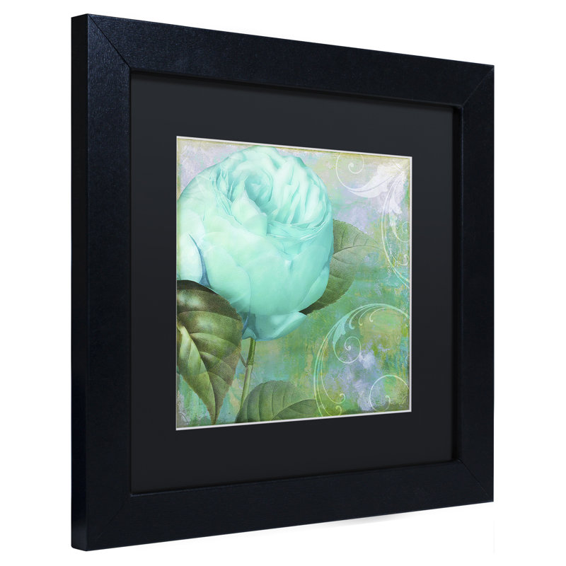 Jadaya «Aqua Rose I», impression encadrée, H 11 po x l 14 po x P 0,5 po, Noir