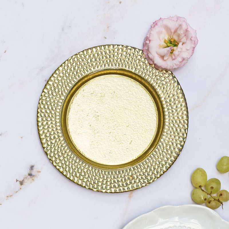 Pelli Glass Salad Plate, Gold