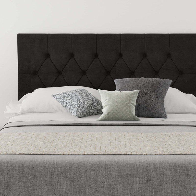 Talcott Upholstered Headboard, Linen Charcoal, Kingsize (5')