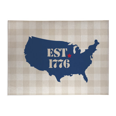 Tapis de cuisine à profil bas Gingham