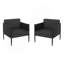 Chaise de club d'extérieur en aluminium noir 2 pièces DAWson