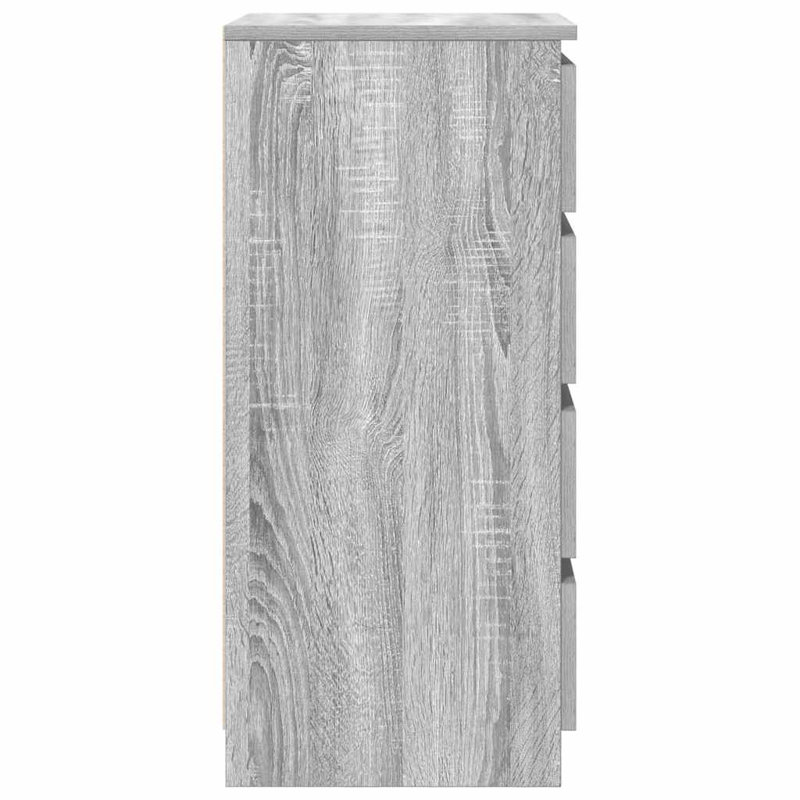 Sideboard With Drawers 37.5X35x99 Cm Engineered Wood, Grey Sonoma