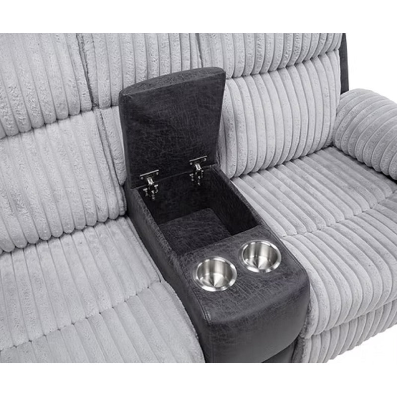 Ensemble de canapé inclinable 3 pièces Dawley, Gris