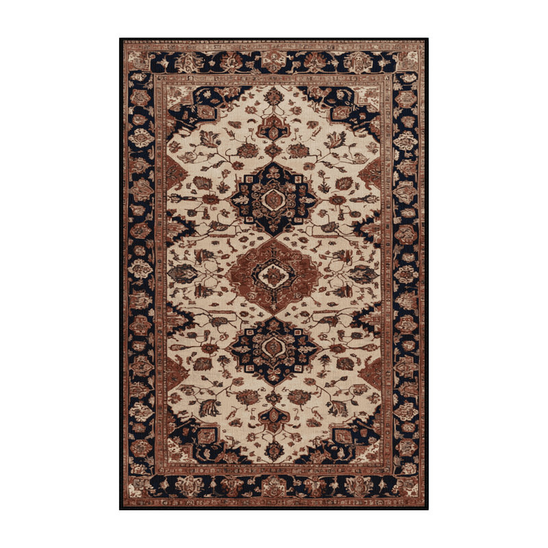Machine Washable Persian Brown Area Rug, Rectangle 2' x 3'