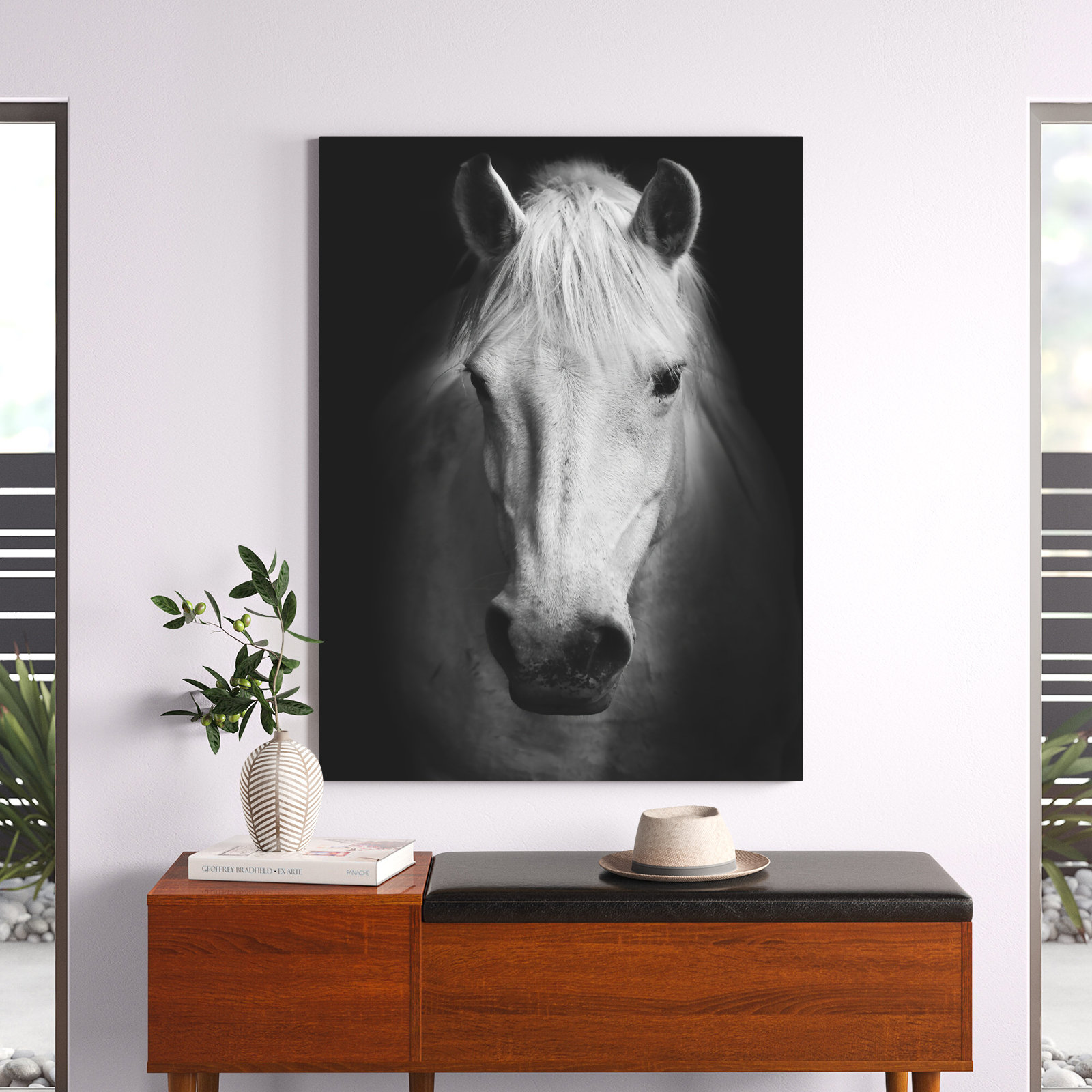 Wade Logan® White Horse Black And White Print & Reviews | Wayfair