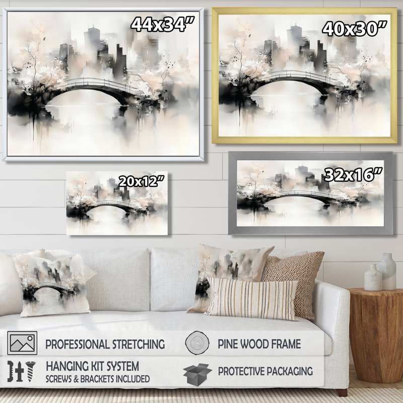 Charmant pont de la ville à Central Park I - décoration murale Bridges, Reproduction encadrée d'une seule photo sans pass
