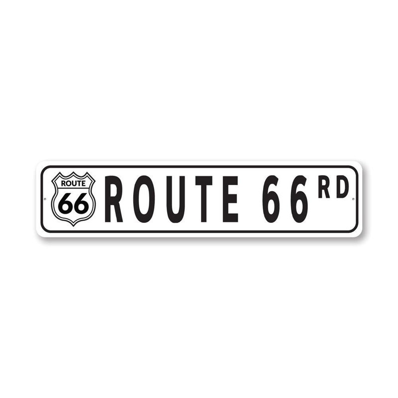 Panneau de signalisation en aluminium Route 66, H 6 po x l 24 po x P 0,06 po