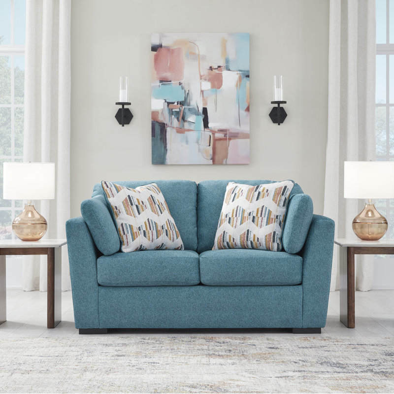 Dywan Upholstered 68'' Loveseat, Teal