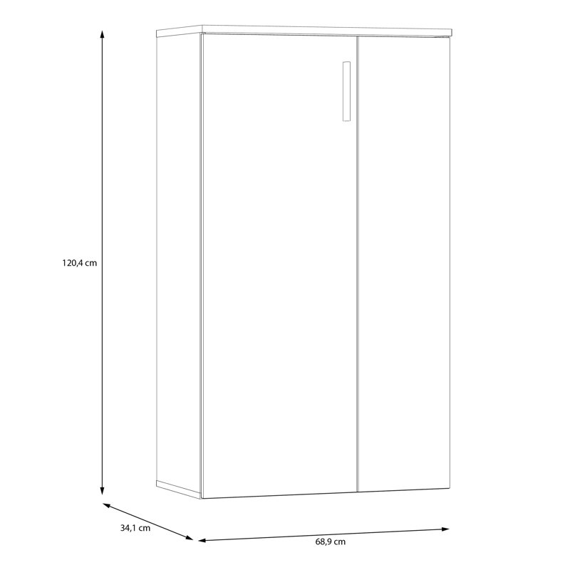 Shoe Storage Cabinet, White/Oak Wood