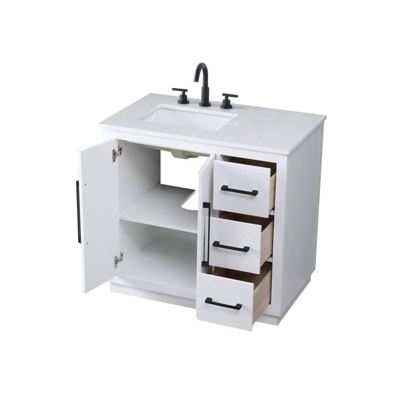 36 inch Single Bathroom Vanity, White