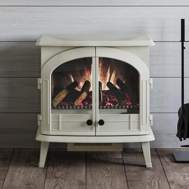 24.4 W Electric Smart Fireplace with Heat, Cream