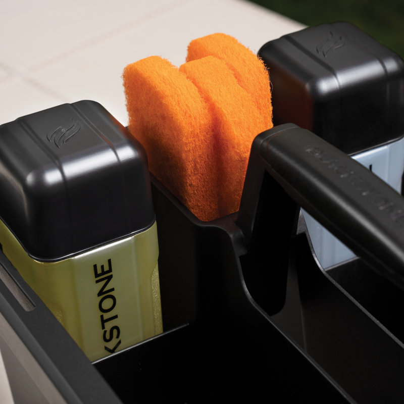 Black Rectangular Plastic Griddle Tool Caddy