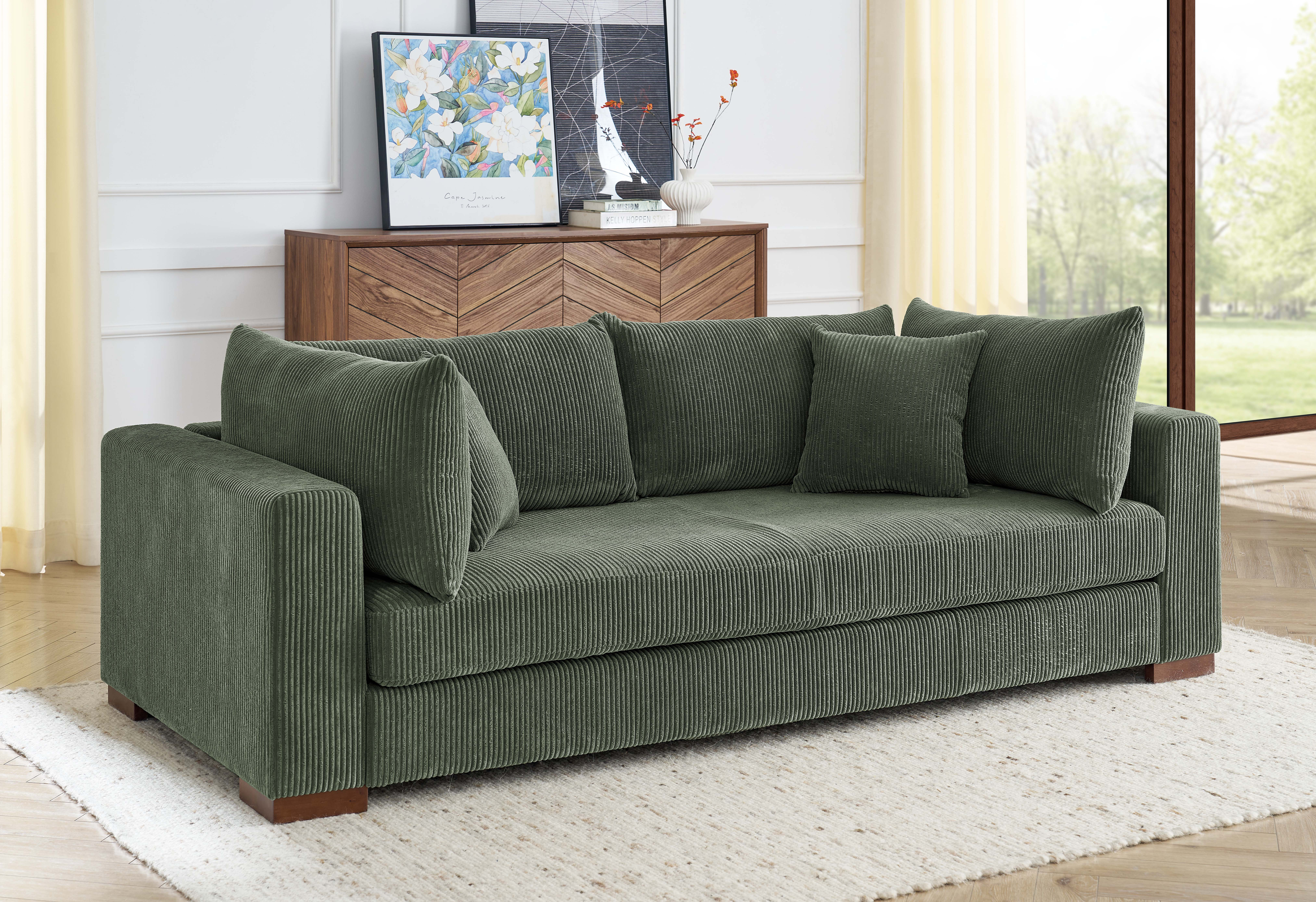 Alcantara 89.5" Square Arm Sofa - Modern Comfort