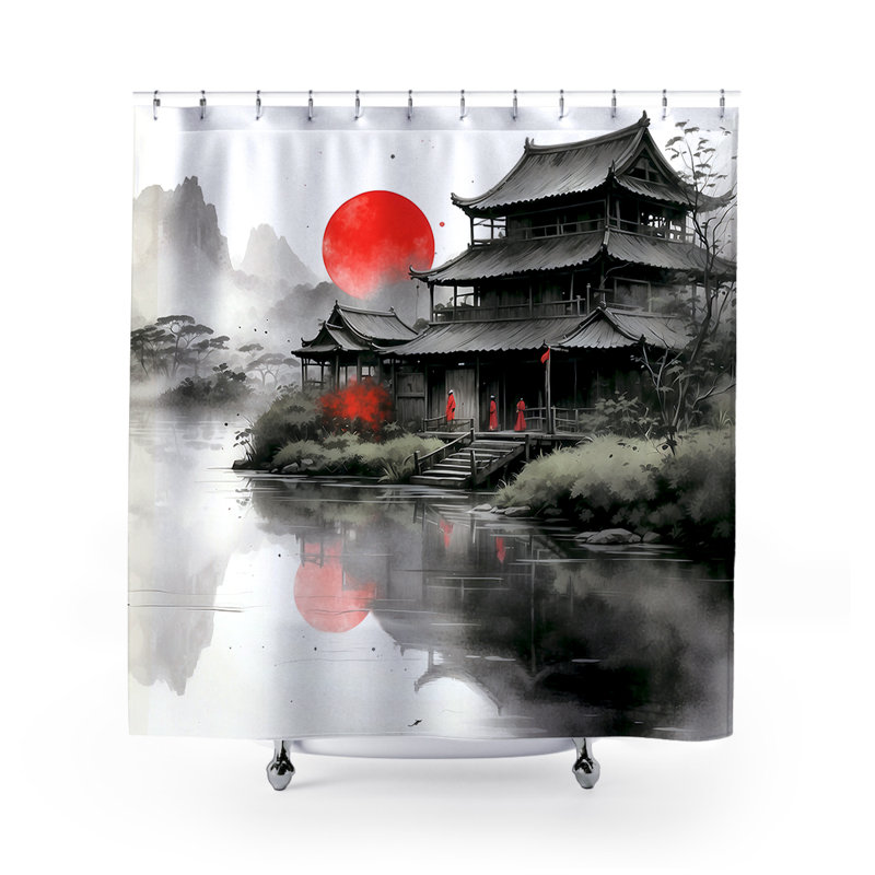 Rideau de douche Art, Fuji chinois