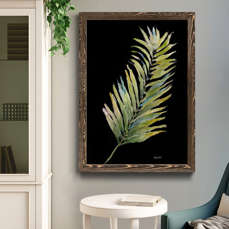 Frond II - reproduction de cadre photo sur papier, Papier noyer, H 31,5 po x l 23,5 po x P 1,5 po