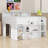 Versatile Modern Loft Bed Frame With Desk, Built-In Shelves And LED Lighting-1454259325